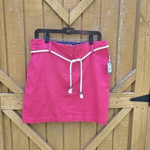 Cambridge Dry Goods Coral Skirt with Nautical Rope Belt